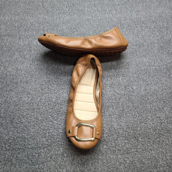 Adam Tucker by me Too Nellie Brown Leather Buckle Ballet Flats Women's Size 7M - Picture 2 of 7